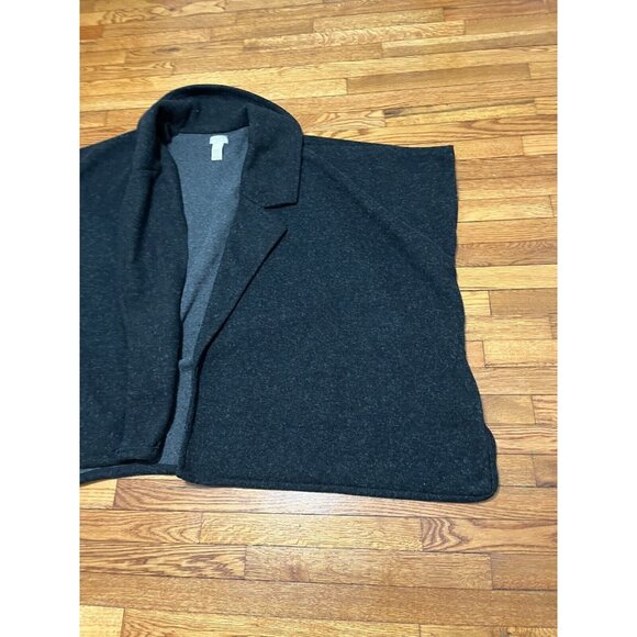 Free People Oversized Cape Jacket Womens One Size OS Charcoal Gray Acrylic Heavy - Picture 4 of 8